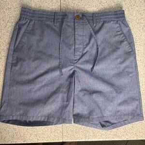 Wills Mens Wrinkle Free Linen Blend Shorts 7” Size 34 Blue Navy Prep